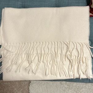 White cotton polyester blend scarf 12x61 inches, by Macy’s